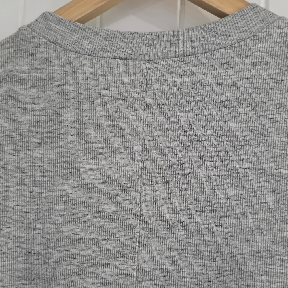 NWOT ASOS Gray Ribbed Cotton‎ Long Sleeve Maxi Dress Sz 12